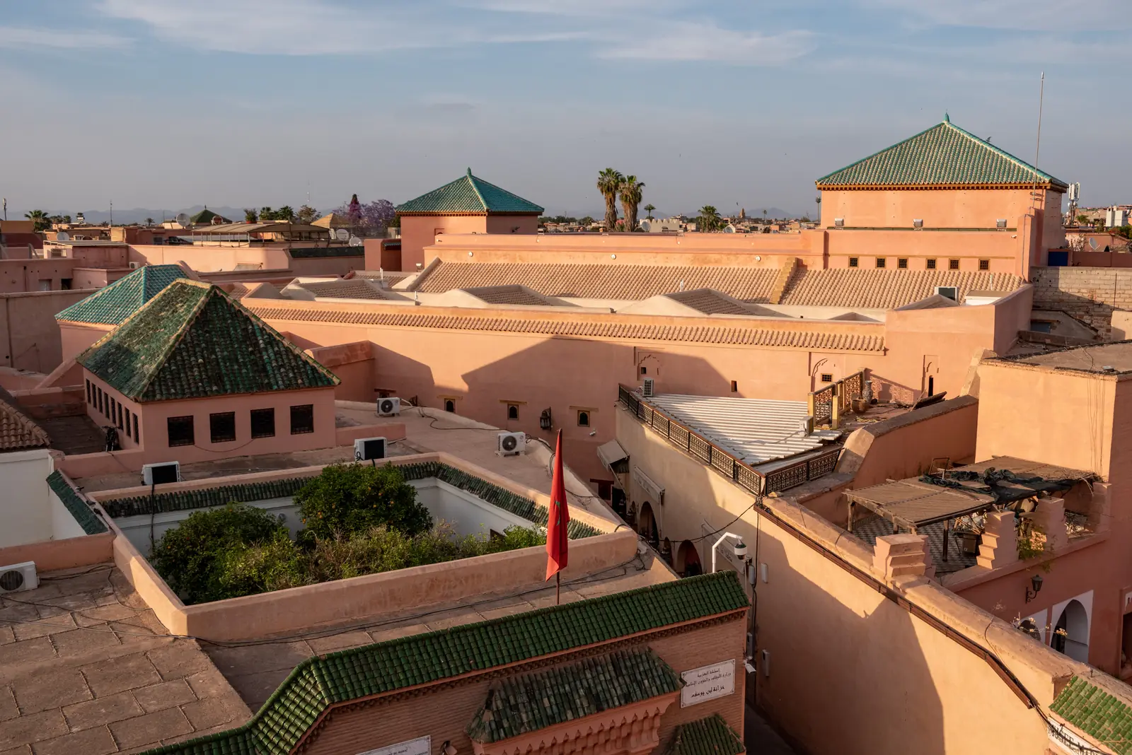 Rooftops of the Ben Youssef Madrasa in the Marrakech medina
